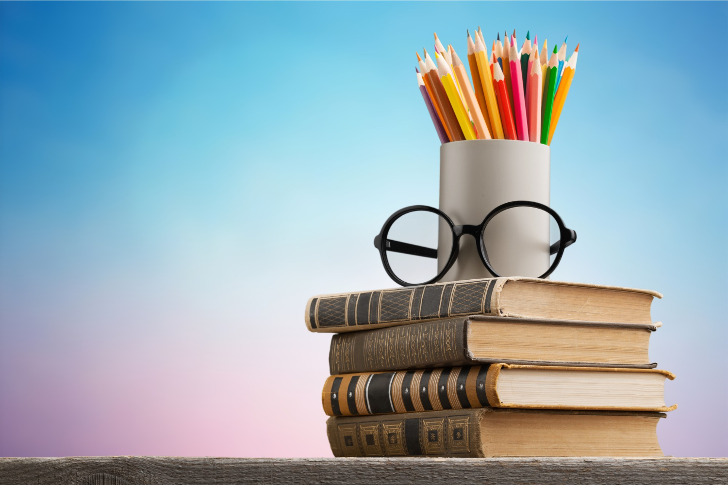 Chalkboard-with-stack-book